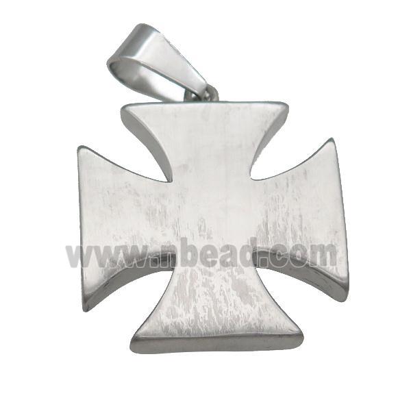 raw Stainless Steel cross pendant