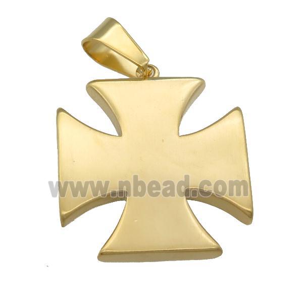 Stainless Steel cross pendant gold plated