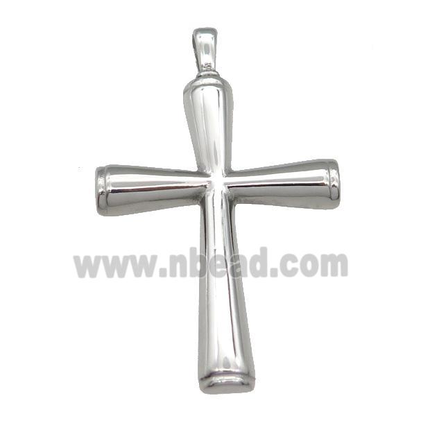 raw Stainless Steel cross pendant