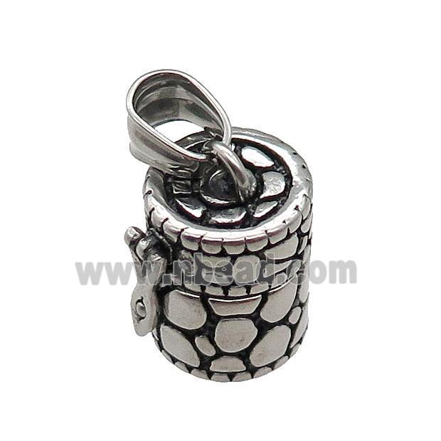 Stainless Steel wishbox pendant antique silver