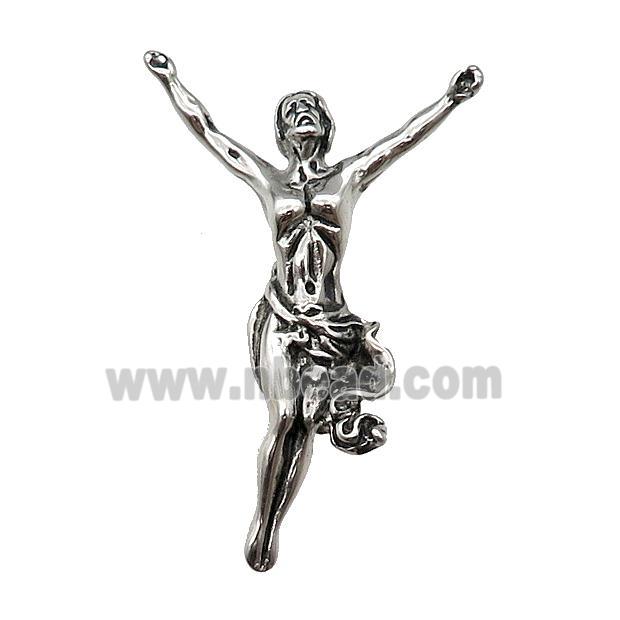 Stainless Steel Dancer Beauty Pendant Antique Silver