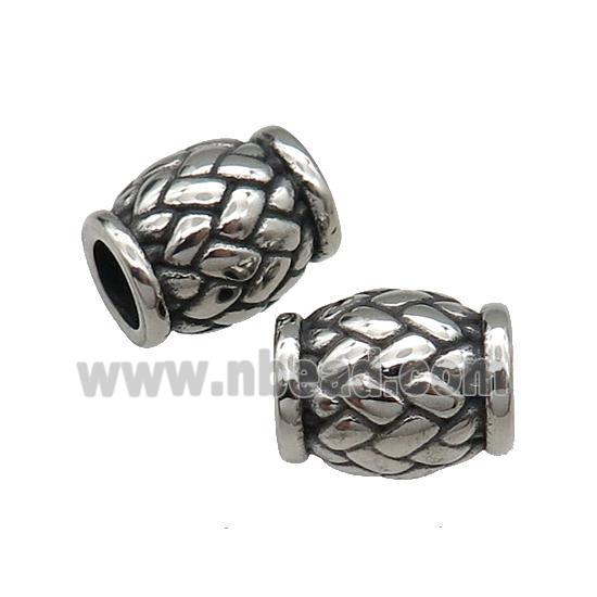 Stainless Steel Rondelle Beads Antique Silver