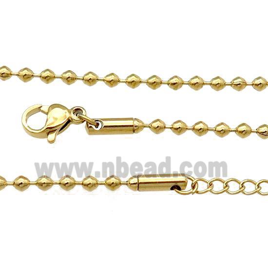 Stainless Steel Necklace Ball Chain Gold Plated