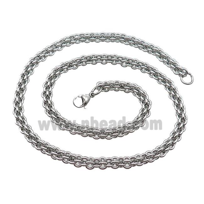 Raw Stainless Steel Necklace