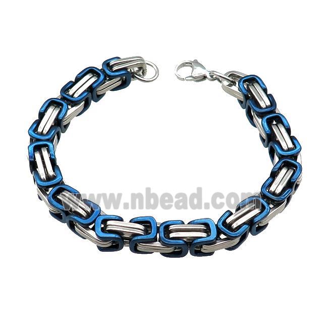 Raw Stainless Steel Bracelet Blue