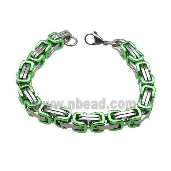 Raw Stainless Steel Bracelet Green