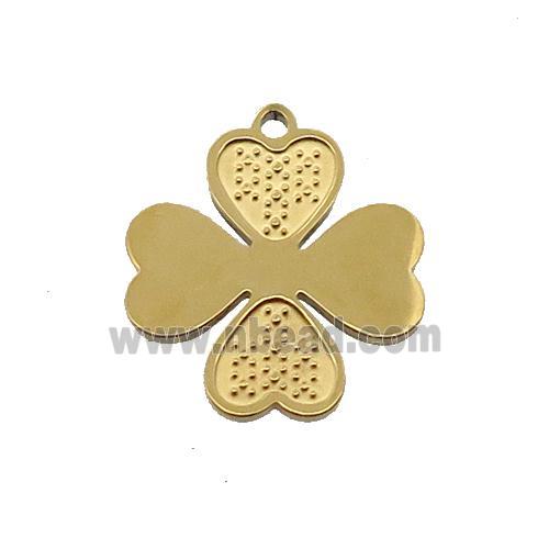 Stainless Steel Clover Charm Pendant Gold Plated