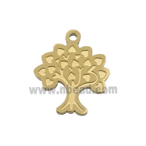 Stainless Steel Tree Pendant Gold Plated