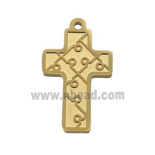 Stainless Steel Cross Charm Pendant Gold Plated