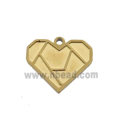 Stainless Steel Heart Charm Pendant Gold Plated