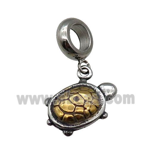 Stainless Steel Tortoise Charm Pendant Gold Plated