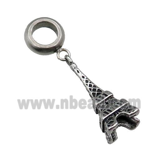 Stainless Steel Eiffel Tower Pendant Antique Silver