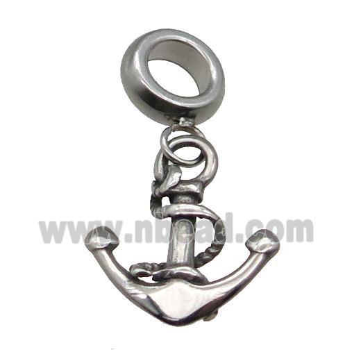 Stainless Steel Anchor Pendant Antique Silver