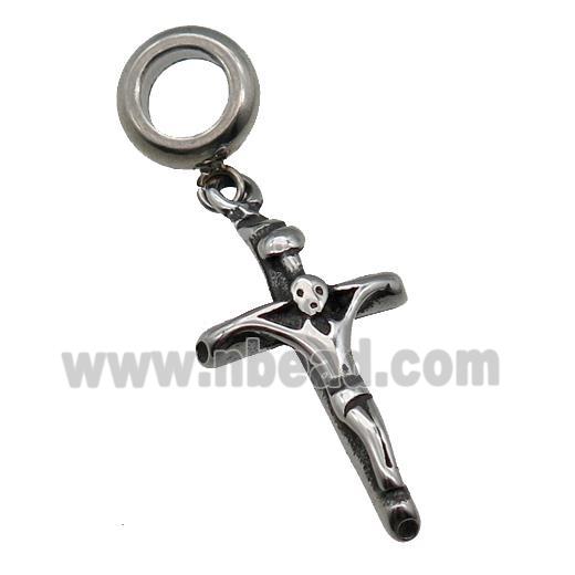 Stainless Steel Cross Pendant Antique Silver