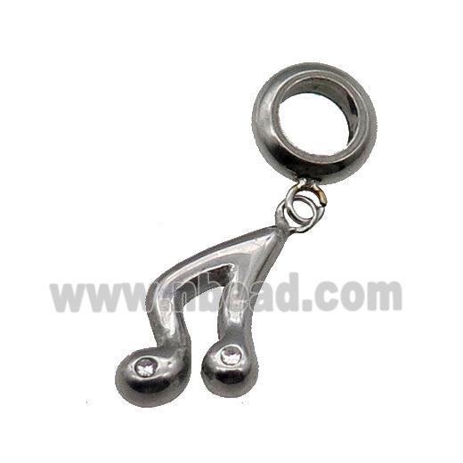 Raw Stainless Steel MusicalNote Pendant