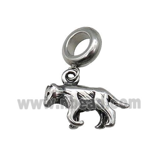 Stainless Steel Fox Pendant Antique Silver