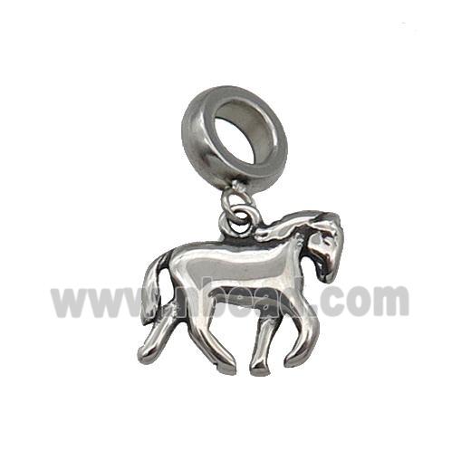 Stainless Steel Horse Pendant Antique Silver