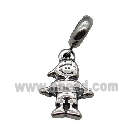 Stainless Steel Kids Pendant Antique Silver