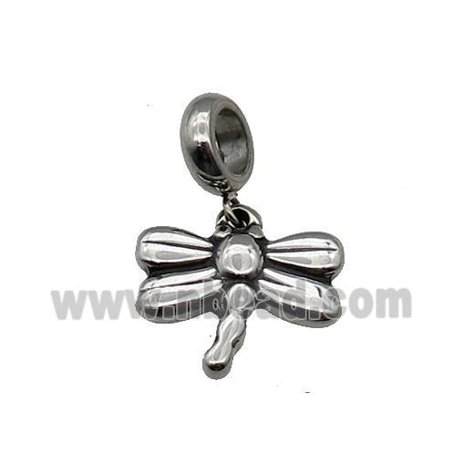 Stainless Steel Dragonfly Pendant Antique Silver
