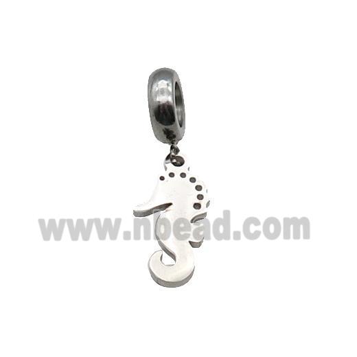 Raw Stainless Steel Seahorse Pendant