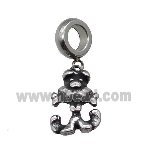 Stainless Steel Monkey Pendant Antique Silver