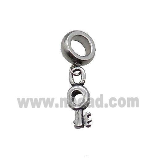 Stainless Steel Key Pendant Antique Silver