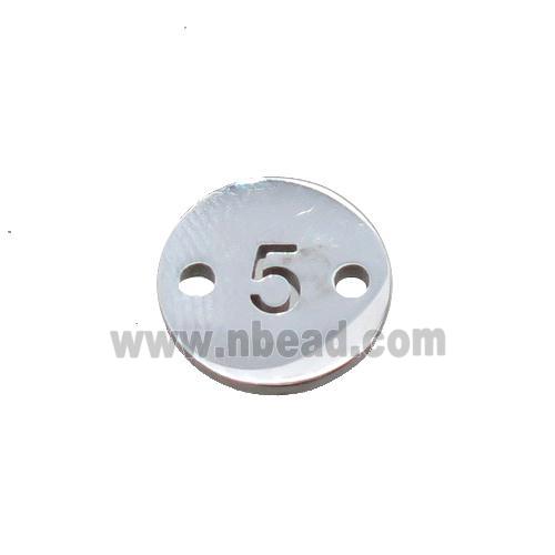 Raw Stainless Steel Circle Number5 Connector