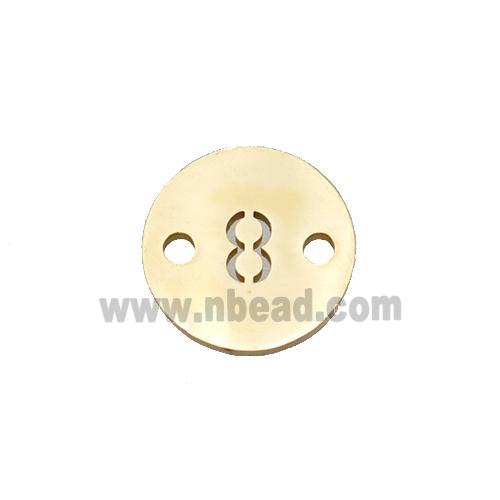 Stainless Steel Circle Number8 Connector Gold Plated
