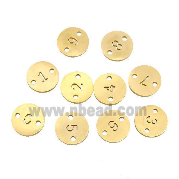 Stainless Steel Circle Connector Mix Number Gold Plated