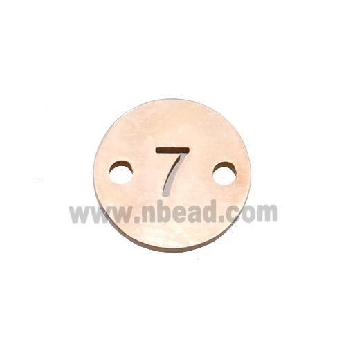 Stainless Steel Circle Number7 Connector Rose Gold