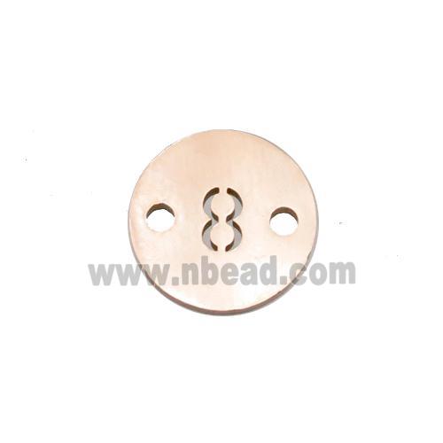 Stainless Steel Circle Number8 Connector Rose Gold