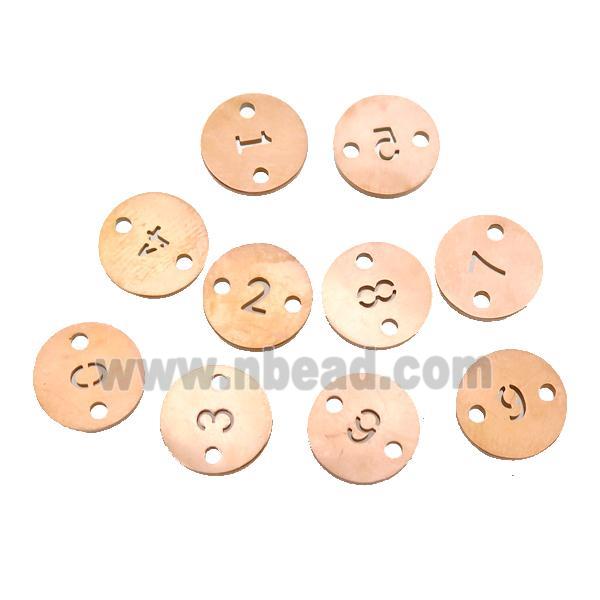 Stainless Steel Circle Connector Mix Number Rose Gold