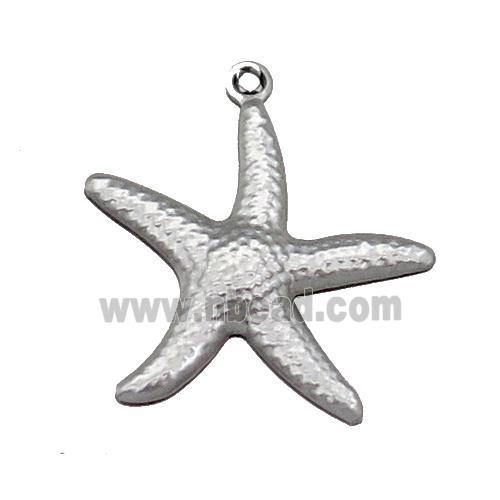 Raw Stainless Steel Starfish Pendant