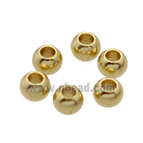Stainless Steel Round Beads Smooth Gold Plated