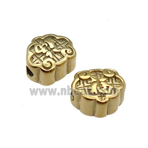 Stainless Steel Beads Fu Gold Plated