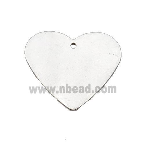 Raw Stainless Steel Heart Pendant