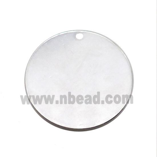 Raw Stainless Steel Circle Pendant