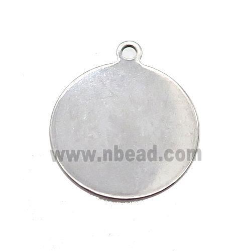 Raw Stainless Steel Circle Pendant