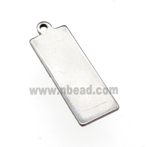 Raw Stainless Steel Rectangle Pendant