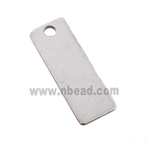 Raw Stainless Steel Rectangle Pendant