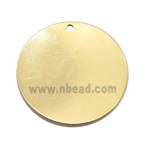 Stainless Steel Circle Pendant Gold Plated