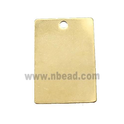 Stainless Steel Rectangle Pendant Gold Plated