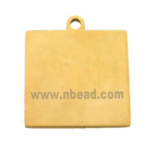 Stainless Steel Square Pendant Gold Plated
