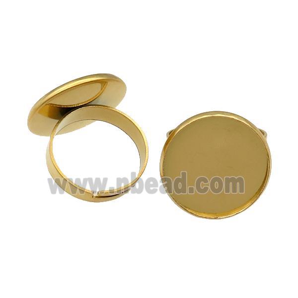 Stainless Steel Ring with Pad Gold Plated