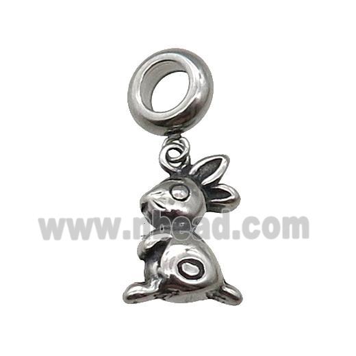 Stainless Steel Zodiac Hare Pendant Antique Silver
