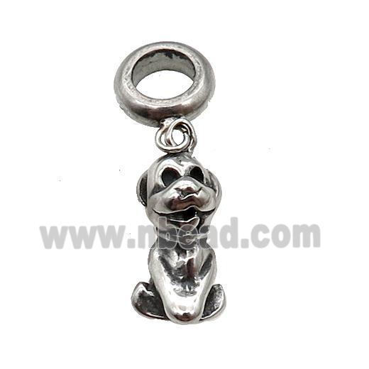 Stainless Steel Zodiac Dog Pendant Antique Silver