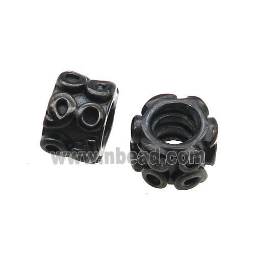 Stainless Steel Rondelle Beads Large Hole Black Plated