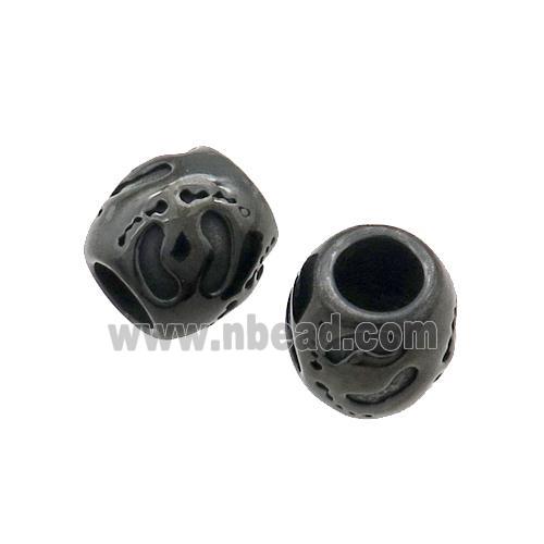 Stainless Steel Barrel Beads Large Hole Black Plated