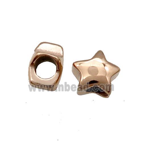 Stainless Steel Star Beads Rose Gold