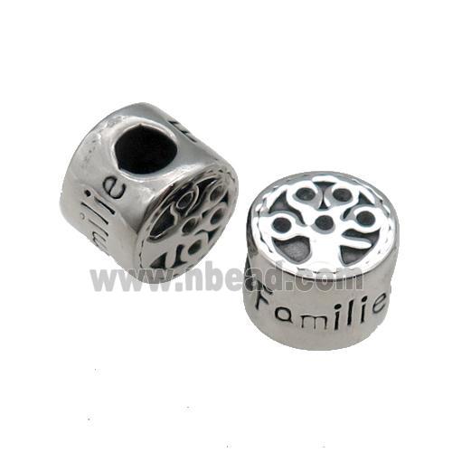 Stainless Steel Coin Button Beads Antique Silver